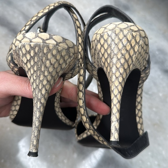Alexander Wang Cream Python Ankle‎ Strap Heel - 38.5 - Picture 5 of 6